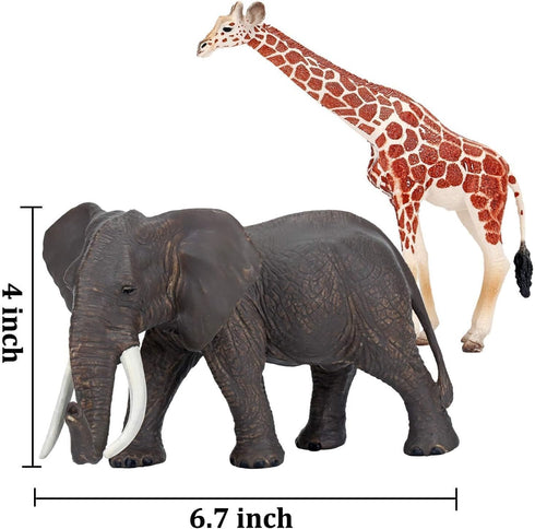 BOLZRA 14 Playset Safari Zoo Animals Figures Toys, Piece Realistic Jungle Animal Figurines, African Wild Plastic