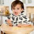 Set 4, 22x11in KLL Cute Black Bears Cotton Large Burp Cloths for Baby Breathable wash Cloth for Newborns boy and Girl