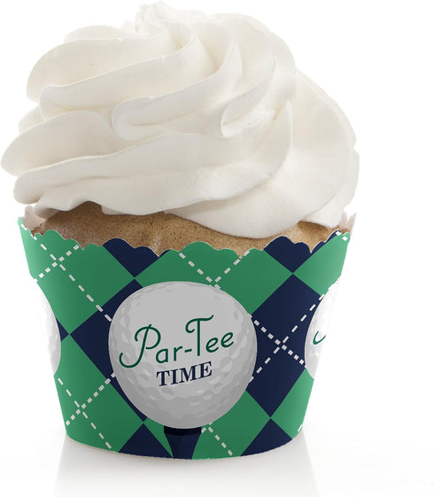 Big Dot of Happiness Par-Tee Time Golf Birthday or Retirement Party Decorations, Cupcake Wrappers Set of 12
