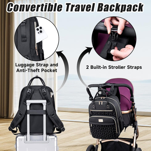 Tealari Backpack,Stylish Backpacks Diaper Bag Baby Diaper Bag,Waterproof Travel Diaper Baby Bags with Changing