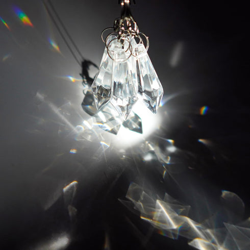 50pcs 38mm H&D Crystal Icicle Pendant Chandelier Prisms Drops Lamp Candle Holders Curtain DIY Parts(Clear)