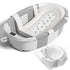 JoyYum Collapsible Baby Bathtub with Soft Cushion and Thermometer, Newborn to Toddler Tub