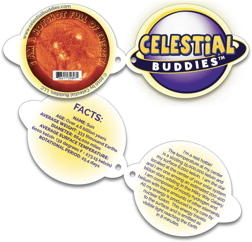 Celestial Buddies Sun Buddy, Educational Plush Blue Planet Toy for Learning Science Astronomy Space Solar System