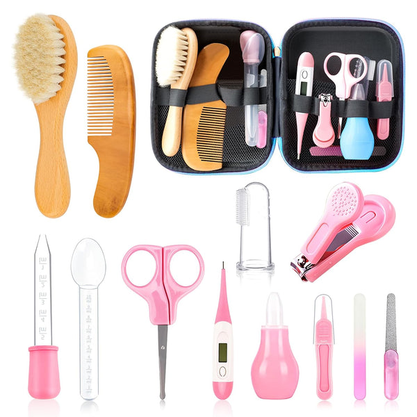 Baby Grooming Kit, Infant Safety Care Set with Hair Brush Comb Nail
