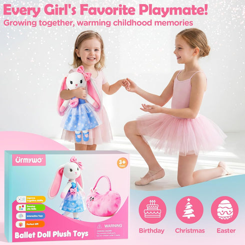 3-8, 4 Set 3 4 5 6 7 8 Ballerina Doll Stuffed Animals Girl Toys Age Bunny Stuffed Animal, Ballet Dress Up Doll, Rabbit