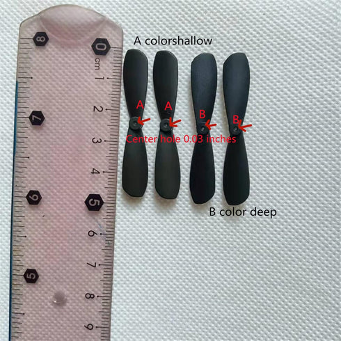 skrnrhrery 0.8MM 46/42/37/MM (46mm) mini Propeller, Suitable for RC Aircraft Special Nylon Props Central axis Blade
