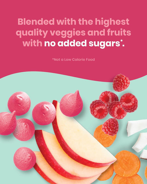 6 Amara Smoothie Melts - Carrot Raspberry - Baby Snacks Made With Fruits and Vegetables - Healthy Toddler Snacks