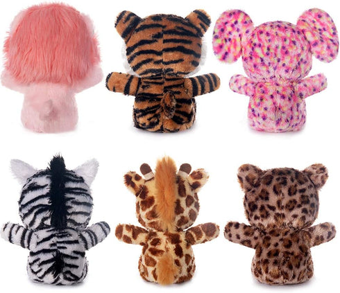 7" Set Pack 6 My OLi Plush Toys Stuffed Animals Bundle of Forest Animal Toys Lion/Elephant/Zebra/Giraffe/Tiger/Leopard