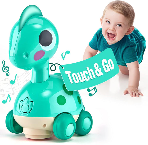 Baby Toys for 6-12 Months - Touch & Go Musical Light Infant Toys for Tummy Time and Crawling