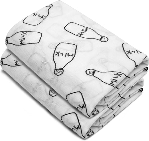 70% 2 Pack) Ultra Soft Bamboo Viscose Muslin Swaddle Blankets for Newborns, Bamboo Viscose, Receiving Blankets, Baby