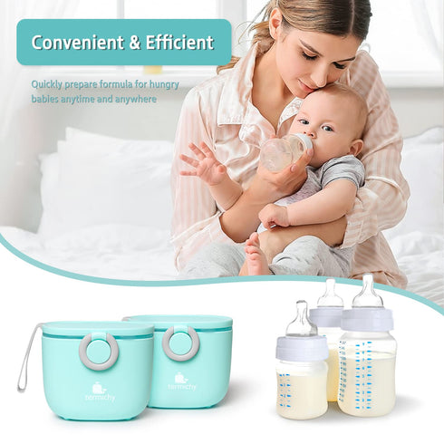 Termichy Baby Formula Dispenser, Portable Milk Powder Dispenser Container with Carry Handle and Scoop for Travel,