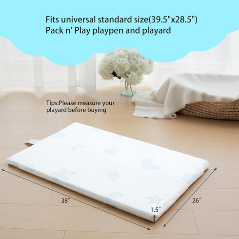 Ressainic Pack Pack 38" 26" 1.5" and Play Mattress Pad, Portable Crib N Play Mattresses, x x Jacquard Playpen Mattress