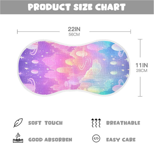 Bulletgxll Set 4, Rainbow Galaxy Space Unisex Baby Burp Cloths of Soft Absorbent Organic Cotton Muslin Burping Cloths