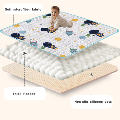 ZNVYPPD 50x50 Tummy (Space,50x50) Baby Play Mats for Floor, Playpen Mat Thick Soft Crawling Mat Non-Slip Cushioned