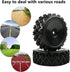 4 Pcs 1/10 On-Road Wheels and Tires, 12mm Hex Black Hard Dish Wheel and Rally Block Tyre for Street Racing