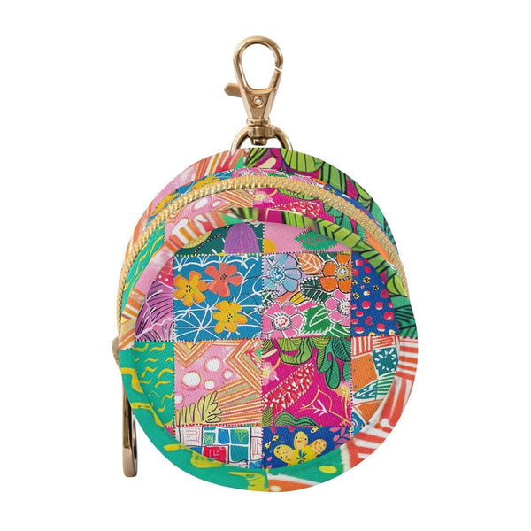 YETTASBIN Flower Patchwork Portable Pacifier Holder Case with Metal Hook Buckle & Zipper