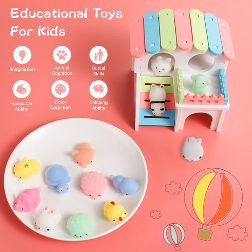 50 Pcs Squishies Mochi Squishy Toys for Kids, Party Favors, Stress Relief Fidget Toys, Birthday Christmas Gift