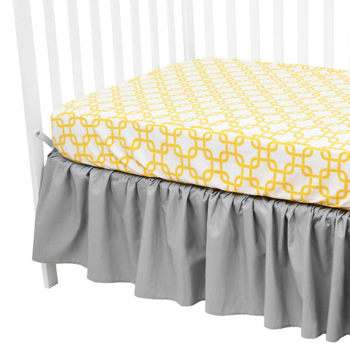 TL Care 100% Natural Cotton Percale Fitted Crib Sheet, Golden Yellow Twill Gotcha, 28 x 52, for Standard Crib and