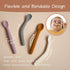 Moonkie Silicone Baby Spoons Set of 4, Two Sizes for 4+ Months, Toddler Led Weaning Spoons with Case, Bendable