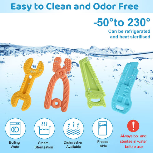 8 Pack Chew Baby Teething Toys for 0-12 Months, Freezable BPA Free Silicone Baby Molar Teether Chew Toys