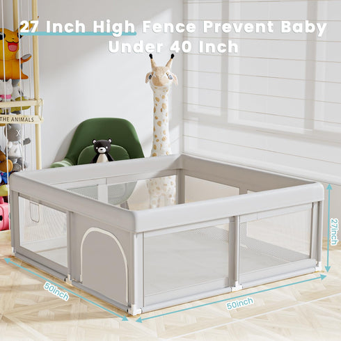 50x50 Inch, Hiaksedt Baby Playpen Play Pens for Babies and Toddlers Baby Fence Play Yards for Indoor & Outdoor