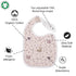 Snap Muslin Bibs for Girls, 3-Pack Baby Bibs for Infants, 100% Cotton Muslin, Adjustable Snaps, Soft & Absorbent