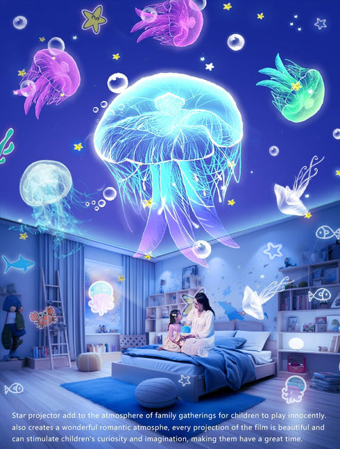 Eigther 21 Sets 1-14 360 of Films, Projector Night Light for Kids Bedroom, Ceiling, Baby Night Light Projector, Star