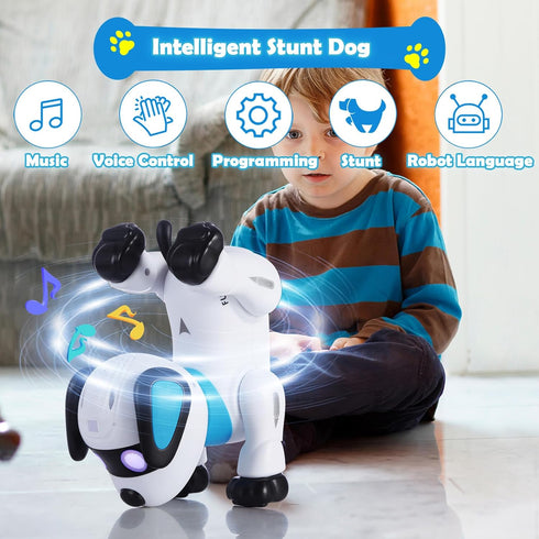 Programmable 3+, yiman Remote Control Robot Dog Toy Smart Robot Dog for Kids Interactive Dancing & Sound, RC Stunt Toys