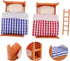 Miniature Dollhouse Bed Miniature Bunk Beds for Dollhouse, Dollhouse Bunk Beds Set 1 12 Scale, Doll House Furniture of Bunk Bed with Ladder, Dollhouse Furniture Decor