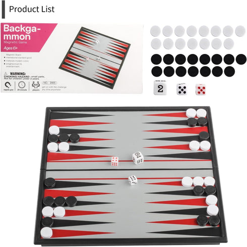 Andux Foldable Magnetic Backgammon Portable Board Game Set, CXSLQ-01 (S) 2205