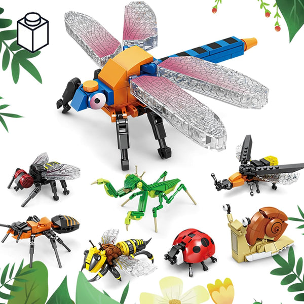 KAZI Bugs Building Toy Set,Insect Collection Building Blocks Including 8 Different Bug,STEM