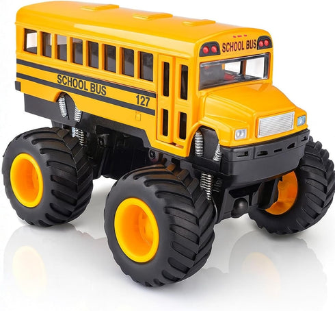 ArtCreativity 5-Inch Diecast Monster School Bus Pullback Mechanism Toy Truck with Big