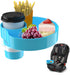 Kids Car Seat Tray, Travel Tray with Cup Holder for Toddler, Snack Tray for Road Trip, Stroller Must Haves - Sky Blue