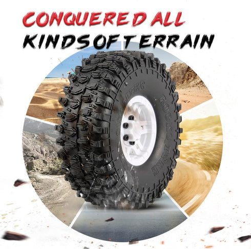 Goolsky 4Pcs AUSTAR AX-5020C 1.9 Inch 120mm Tires with Hub for 1/10 Traxxas Redcat SCX10 AXIAL RC4WD TF2