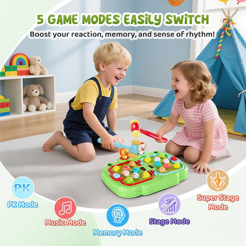 3 3+, 2 Hammers 5 YOHOOLYO Whack A Mole Game for Toddlers, Interactive Pounding Toy for Year Old Boys and Girls