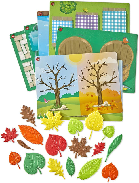 hand2mind Sensory Leaves Math Activity Set - Pattern Play, Shape Puzzle, and Sorting Toy for Toddlers, Kindergarten