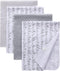 Flannel Receiving Blankets, Baby Swaddle Blankets, 100% Cotton, 4 Pcs, 30 x 30 Inch for Baby Boy or Girl (Style10)