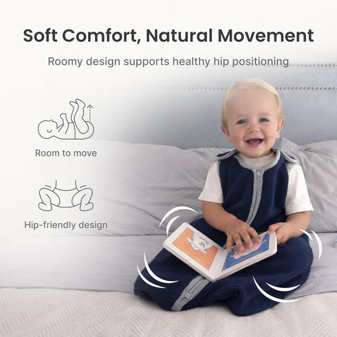 1.2 0-6 Baby Deedee Sleep Nest Fleece - Baby Sleep Sack TOG Months, Comfort Sleeping Bag with Soft Polar Fleece
