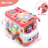 DELUTIQUE 1 12-18 1-3, 1st Baby Bus Toy for Year Old Girl Gifts, Montessori Musical Bus Toy for Baby Months, Baby Piano