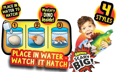 (6 1747-6s JA-RU Giant Dinosaur Egg Growing Toys Eggs) Magic Surprise Hatching Toys for Kids. Grow Dinosaur in Water.