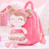 Gloveleya Toddler Backpack - Baby Girl Gift Plush Diaper Bag with Spring Girl Doll, Pink 9 Inches