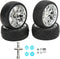 VBESTLIFE RC Tire Set, 4Pcs 2.6inch Rubber Tires with Plastic Rims for Most 1:10 Scale Flat Sports Car