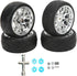 VBESTLIFE RC Tire Set, 4Pcs 2.6inch Rubber Tires with Plastic Rims for Most 1:10 Scale Flat Sports Car