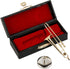 Dselvgvu (3.46"x0.75") Miniature Trombone with Stand and Case Brass Mini Musical Instrument Trombone Replica