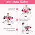 3 1 INFANS Foldable Baby Walker, in Toddler Activity Center Leaning-Seated Walk-Behind with Steering Wheel, Adjustable