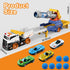 Dwi Dowellin Truck Toys for Kids, 28" Large Car Toys Include 4 Racing Cars + 6 Balls, Light & Sounds, Ejection &