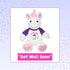 Flutter Hut Get Well Soon Unicorn Plush, Pink Sparkles Message T-Shirt, Purple Sleeves, 8 Inches