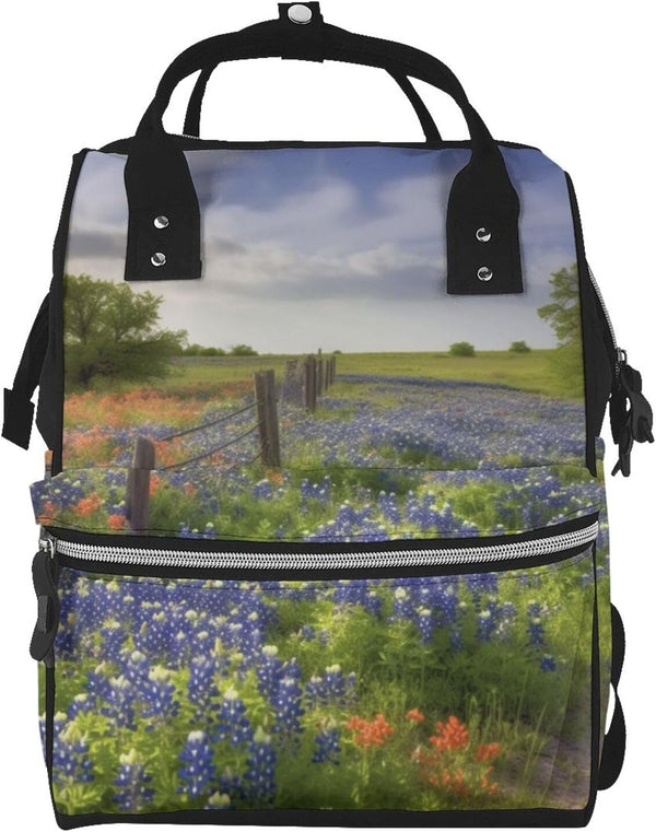 KHIRY Diaper Bag Nappy Backpack Baby Bag Cactus Floral Bloom Mummy Backpack Multifunction