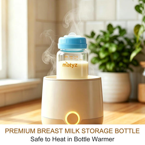 Set, 6 Pack 10oz, (3 3 Matyz Glass Breastmilk Storage Compatible with Spectra Medela Philips Avent Pumps, Wide-Mouth