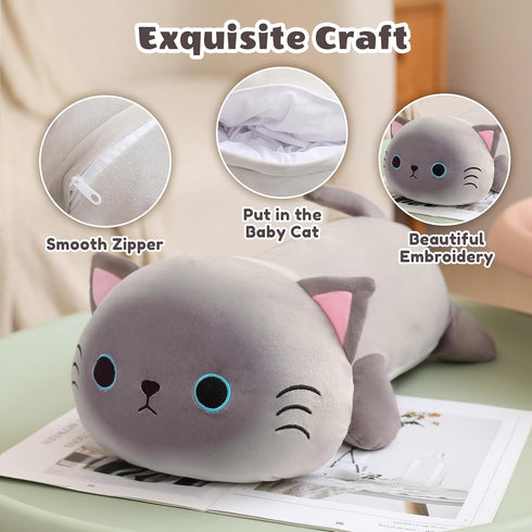 5 1, 4 Tummy, SQEQE Siamese Cat Stuffed Animals in Cute Siamese Cat Plush with Babies in Christmas Birthday Gifts